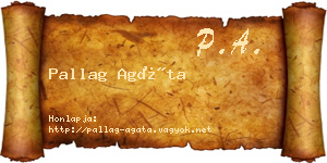 Pallag Agáta névjegykártya